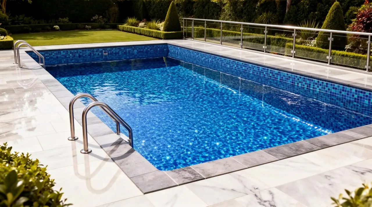 Pool contractor — Backyard villa — Mineral Sapphire re-line after Dreamz Pools renovation