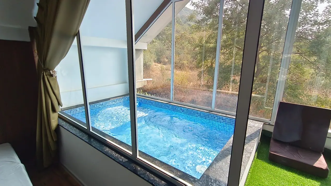 Pool contractor — FRP panel pool with reinforced PVC membrane welding in progress