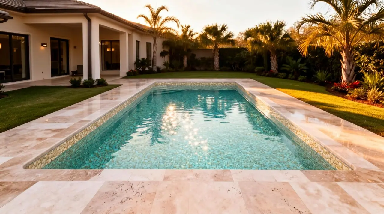 Pool contractor — Cracked shell repair — 3D Bali Sand finish after Dreamz Pools renovation